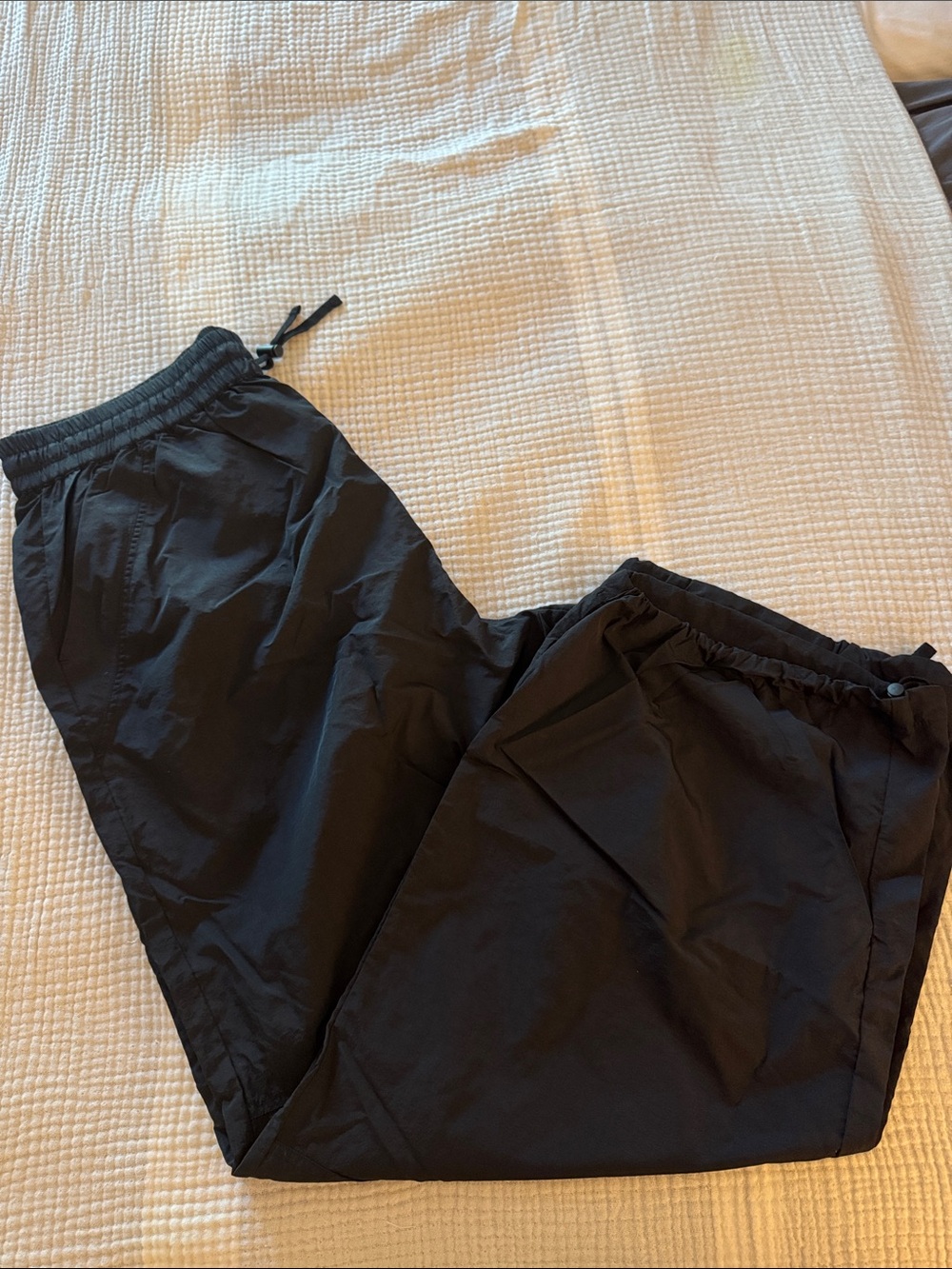 Fabletics Black Elastic Waist Nylon Pants
